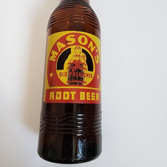 Mason's Root Beer Bottle Brown Glass Soda Pop 10 fl oz Vintage - Picture 7 of 9